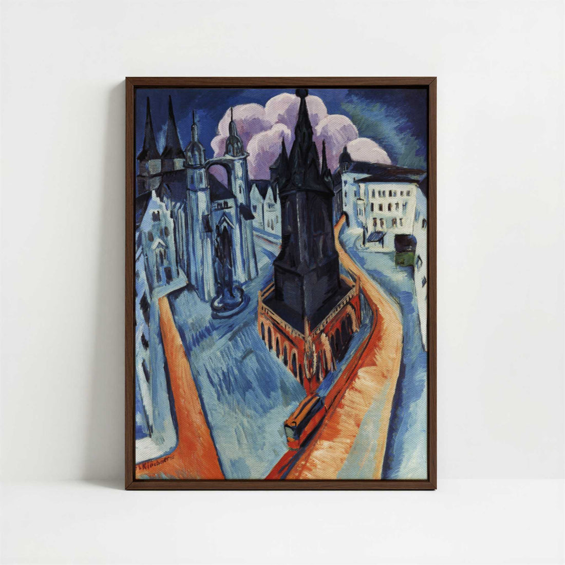 Framed Canvas - Framed canvas in dark wood color frame