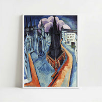 Red Tower in Halle (1915) by Ernst Ludwig Kirchner – Art Print - Art print in white frame
