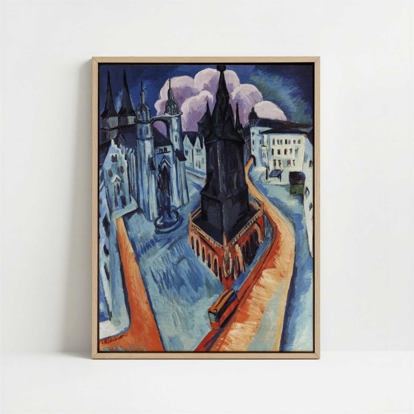 Framed Canvas - Framed canvas in oak color frame