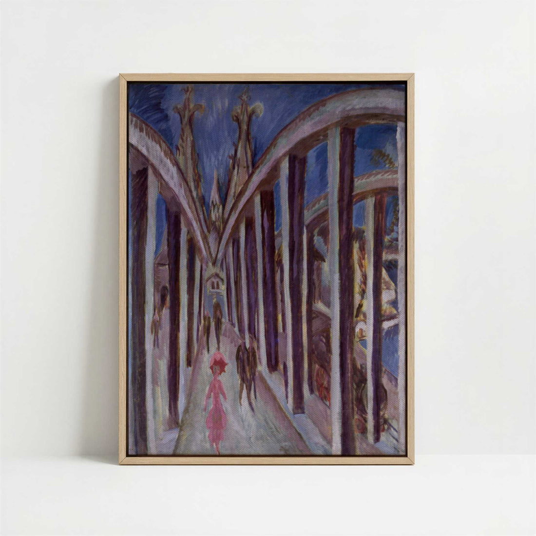 Framed Canvas - Framed canvas in oak color frame