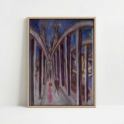 Framed Canvas - Framed canvas in oak color frame