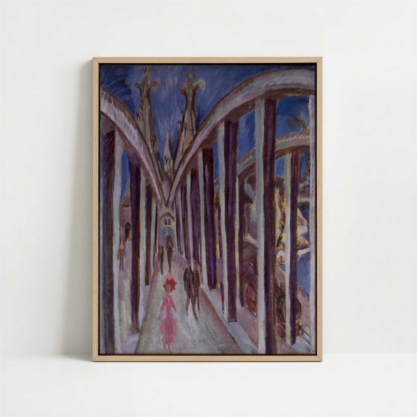 Framed Canvas - Framed canvas in oak color frame