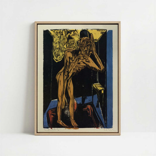 Framed Canvas - Framed canvas in oak color frame