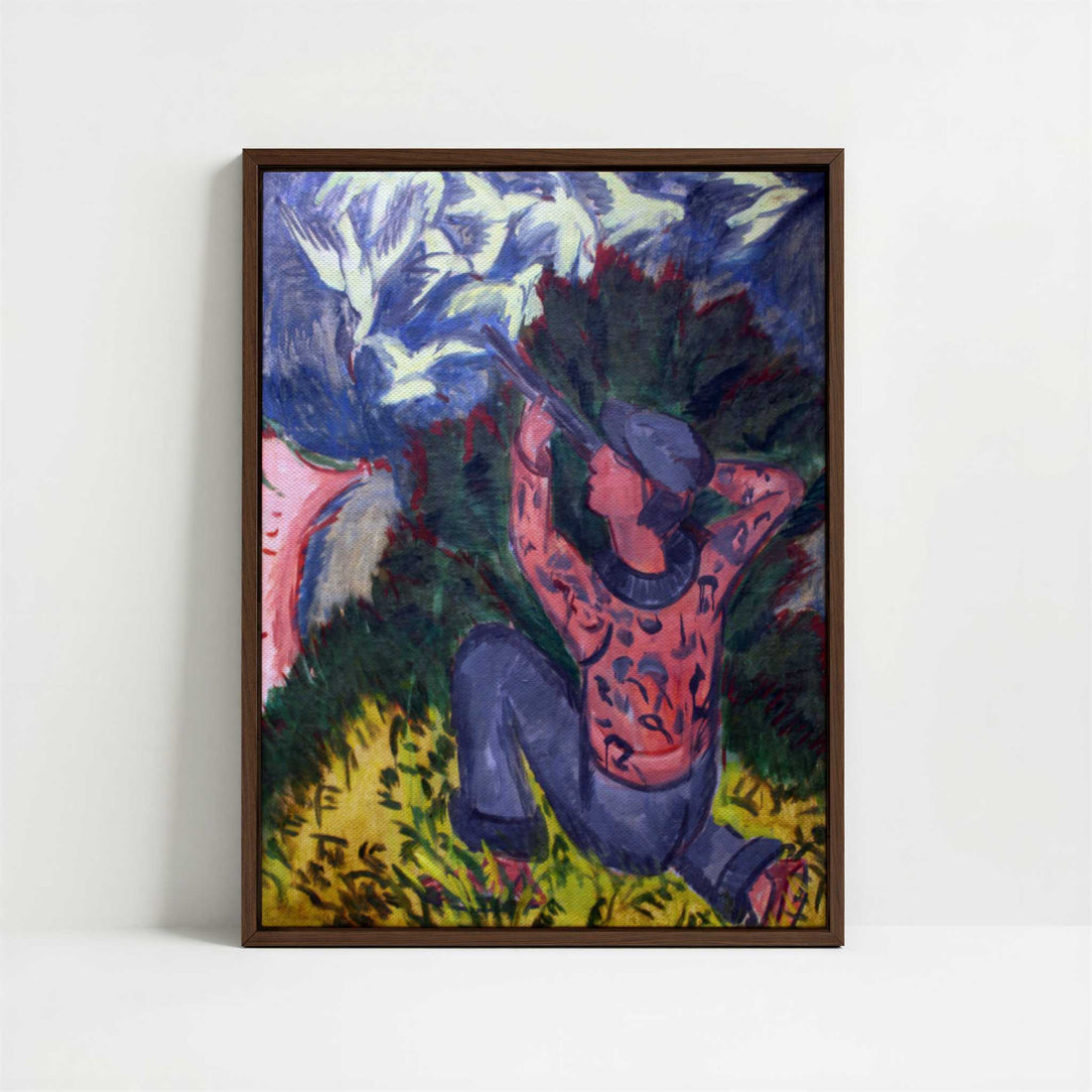 Framed Canvas - Framed canvas in dark wood color frame
