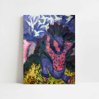 Seagull Hunter in the Woods (1912) by Ernst Ludwig Kirchner – Art Print - Unframed art print