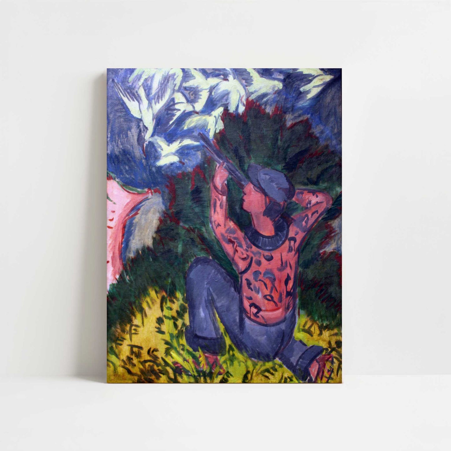 Seagull Hunter in the Woods (1912) by Ernst Ludwig Kirchner – Art Print - Unframed art print