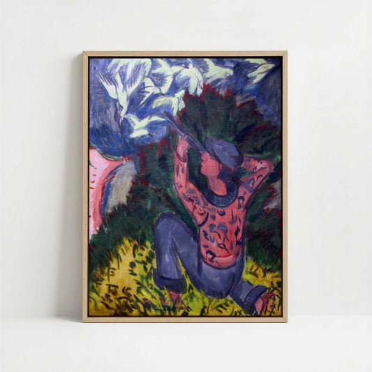 Framed Canvas - Framed canvas in oak color frame