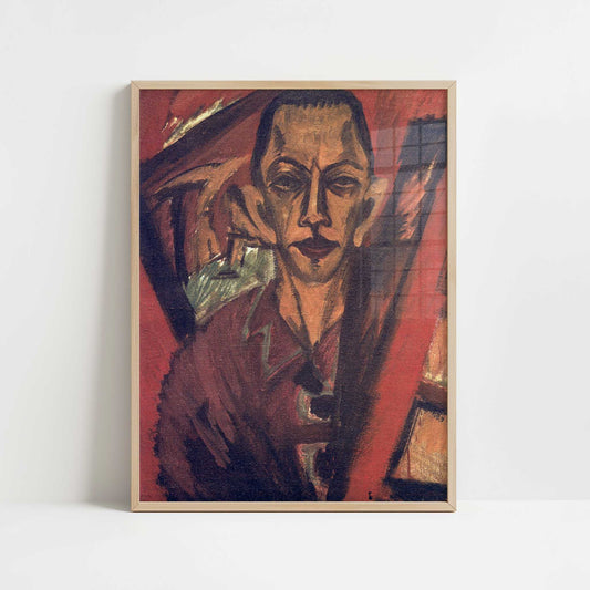 Self-portrait (1914) by Ernst Ludwig Kirchner – Art Print - Art print in oak frame