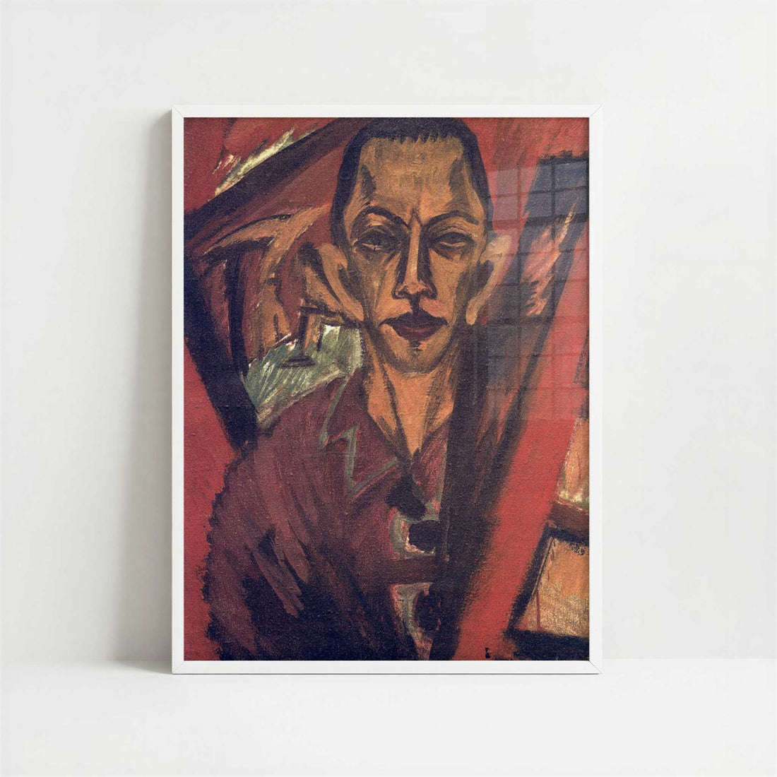 Self-portrait (1914) by Ernst Ludwig Kirchner – Art Print - Art print in white frame