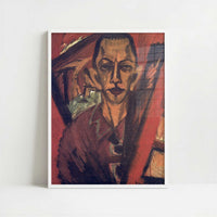 Self-portrait (1914) by Ernst Ludwig Kirchner – Art Print - Art print in white frame