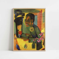 Self-portrait (1920) by Ernst Ludwig Kirchner – Art Print - Art print in oak frame