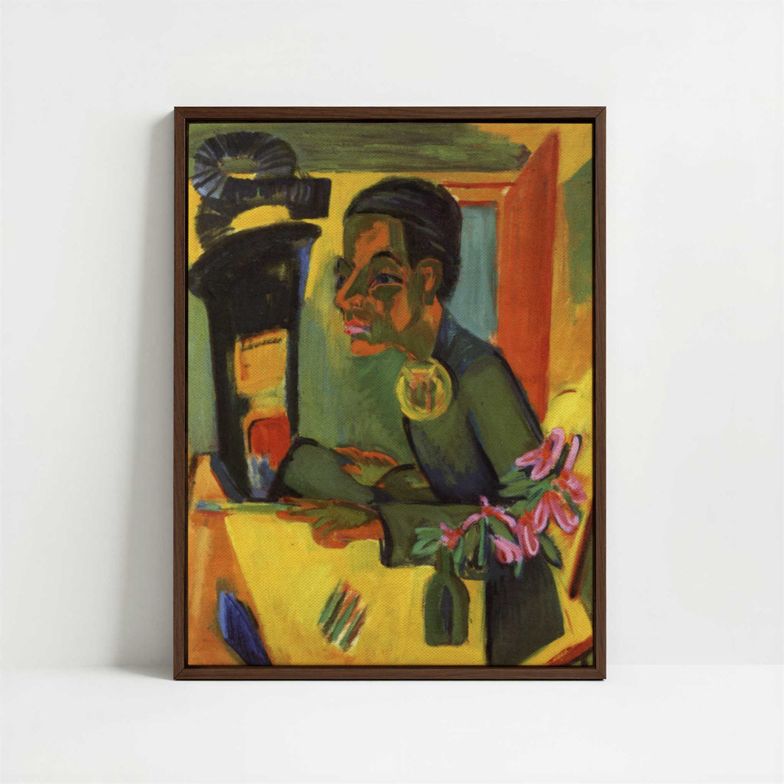 Framed Canvas - Framed canvas in dark wood color frame