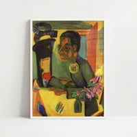 Self-portrait (1920) by Ernst Ludwig Kirchner – Art Print - Art print in white frame