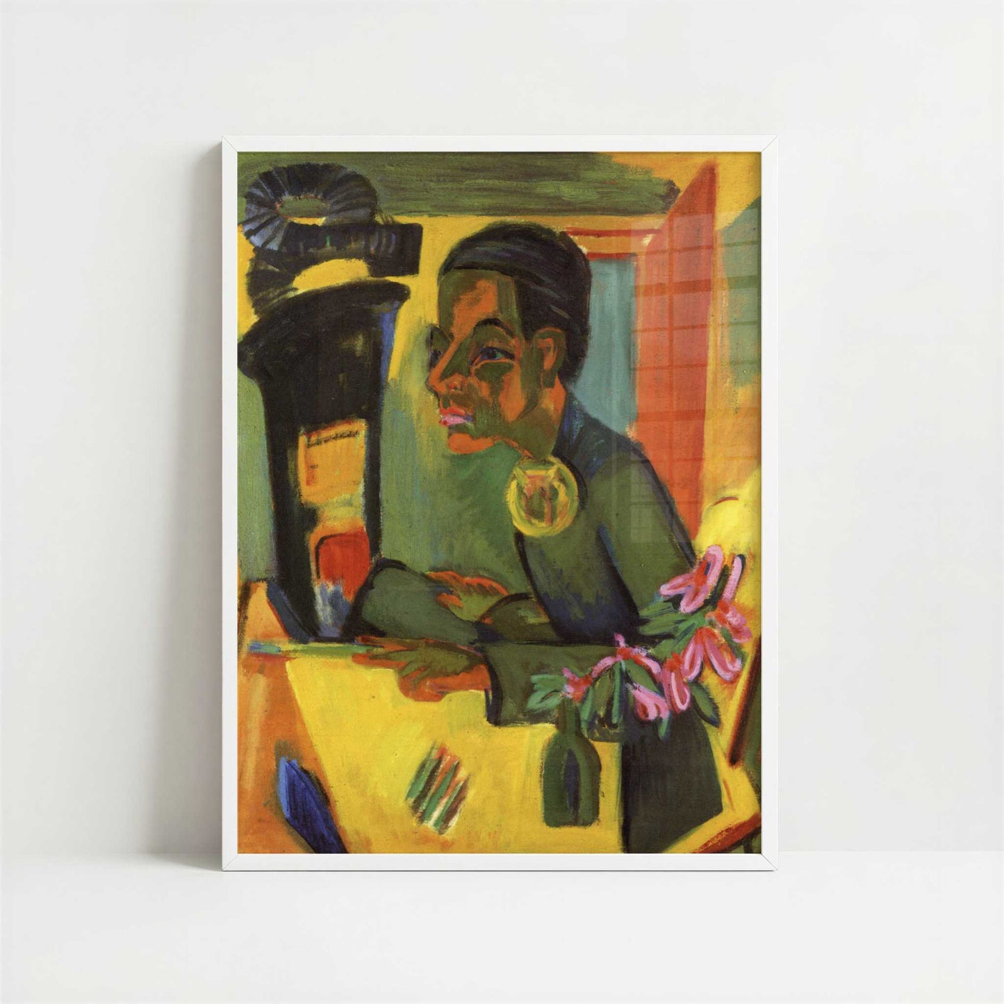 Self-portrait (1920) by Ernst Ludwig Kirchner – Art Print - Art print in white frame
