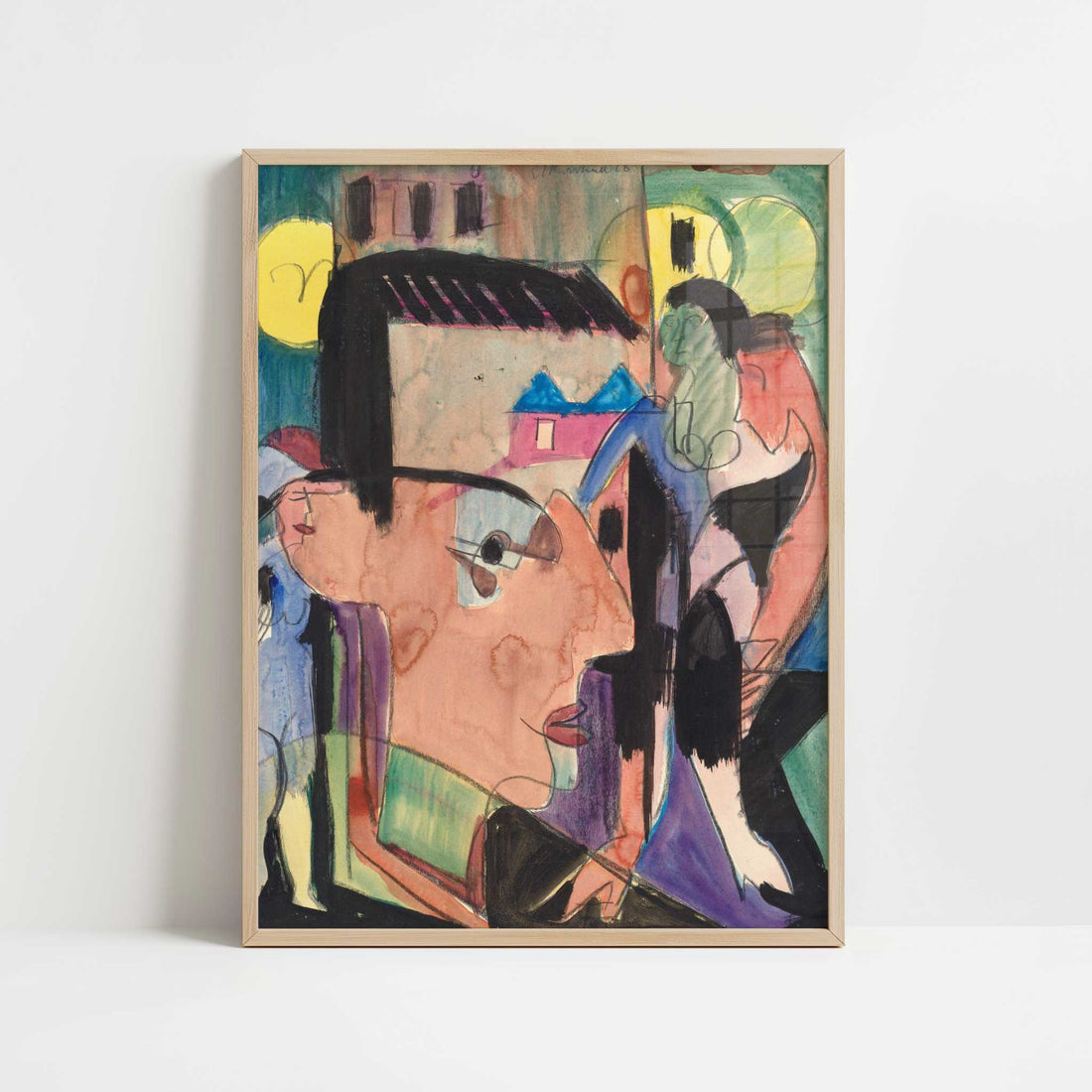 Self-portrait (1928) by Ernst Ludwig Kirchner – Art Print - Art print in oak frame