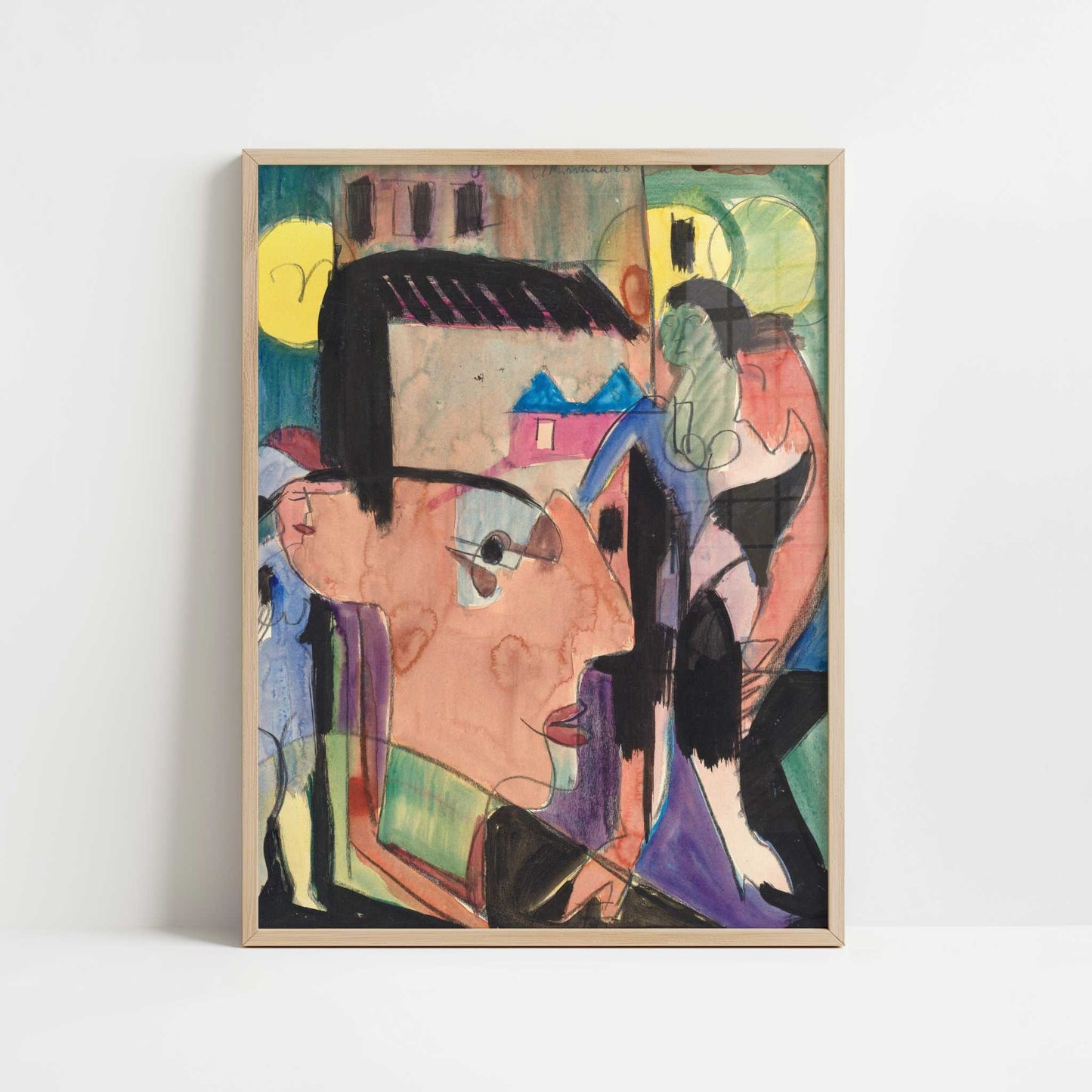 Self-portrait (1928) by Ernst Ludwig Kirchner – Art Print - Art print in oak frame