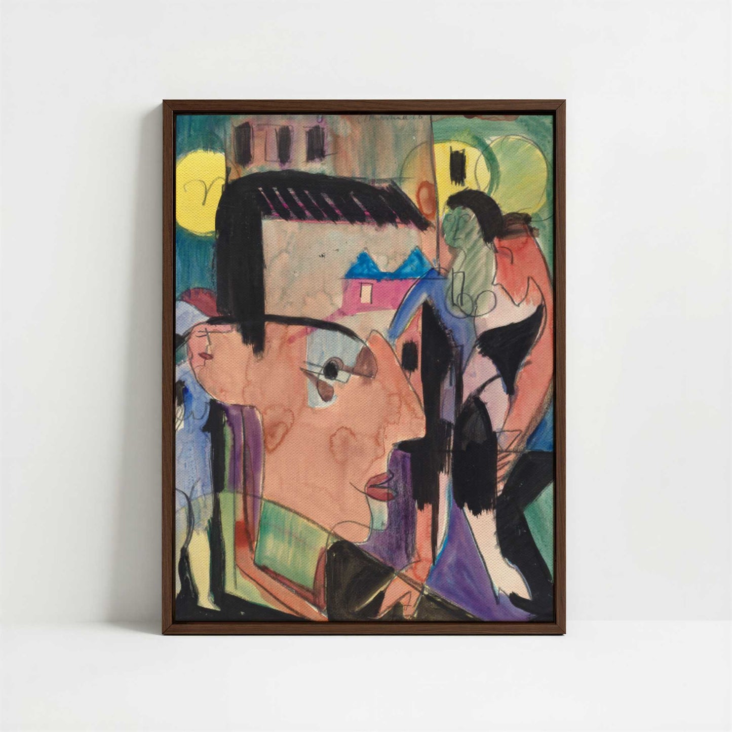 Framed Canvas - Framed canvas in dark wood color frame