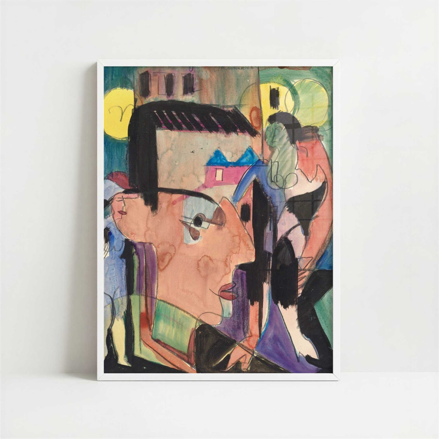 Self-portrait (1928) by Ernst Ludwig Kirchner – Art Print - Art print in white frame