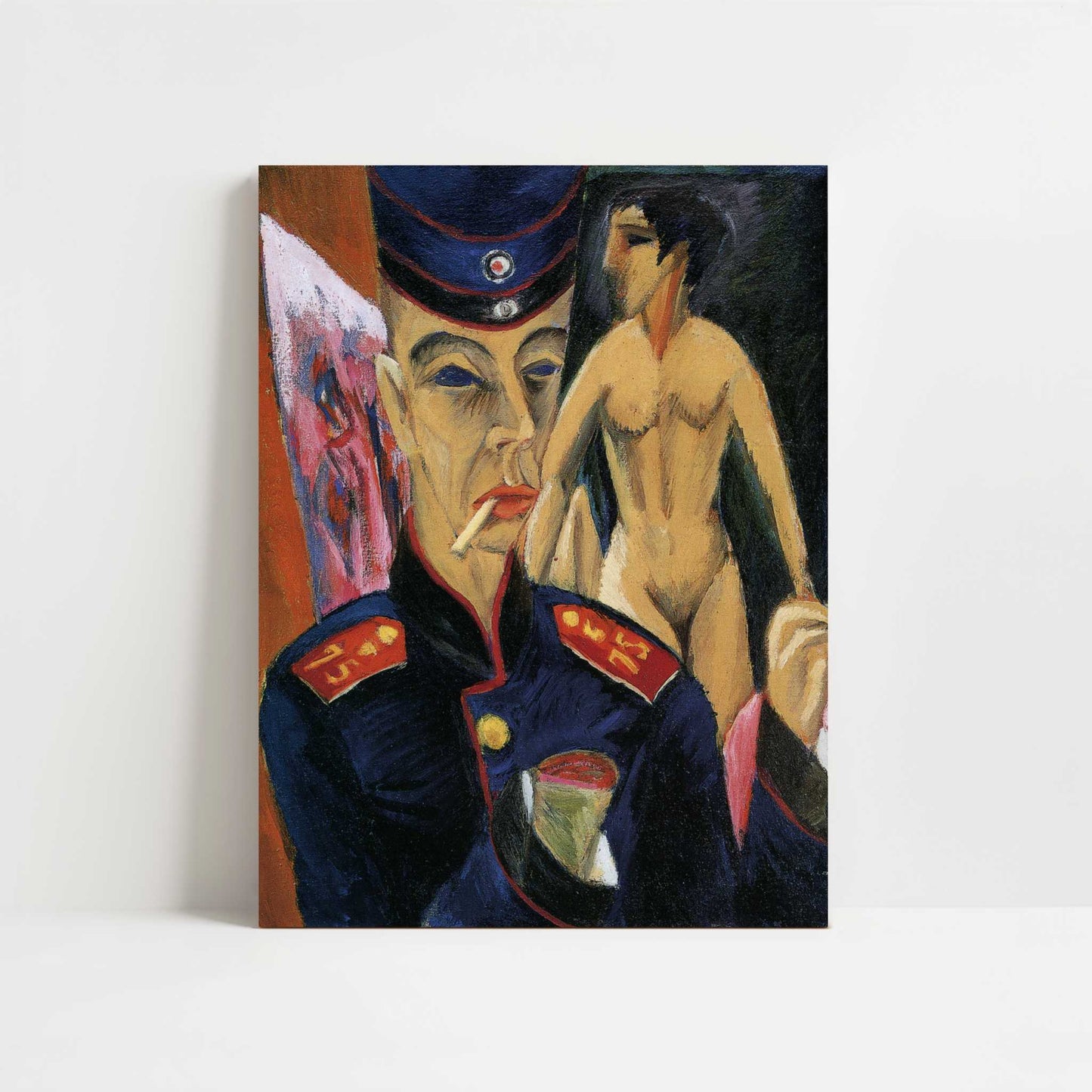 Self-portrait as a Soldier (1915) by Ernst Ludwig Kirchner – Art Print - Unframed art print