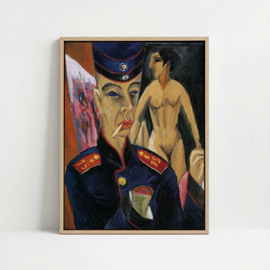 Framed Canvas - Framed canvas in oak color frame