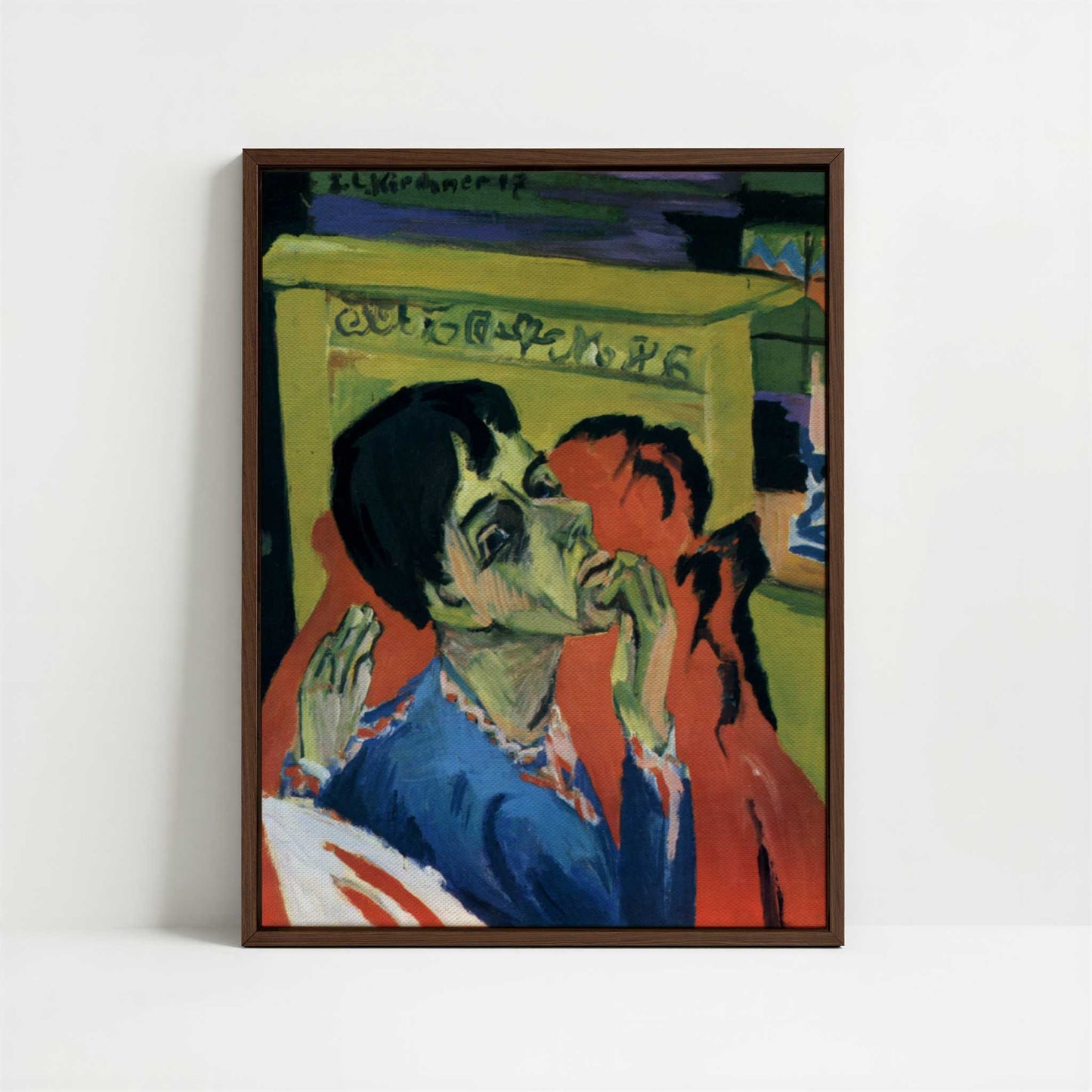 Framed Canvas - Framed canvas in dark wood color frame
