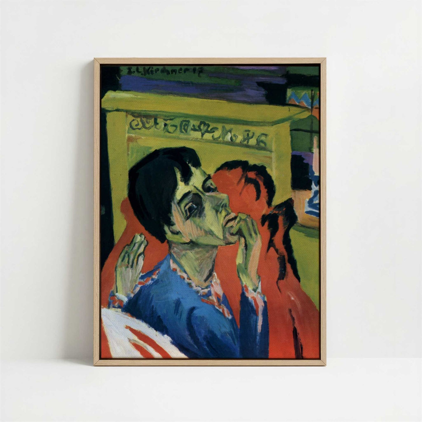 Framed Canvas - Framed canvas in oak color frame