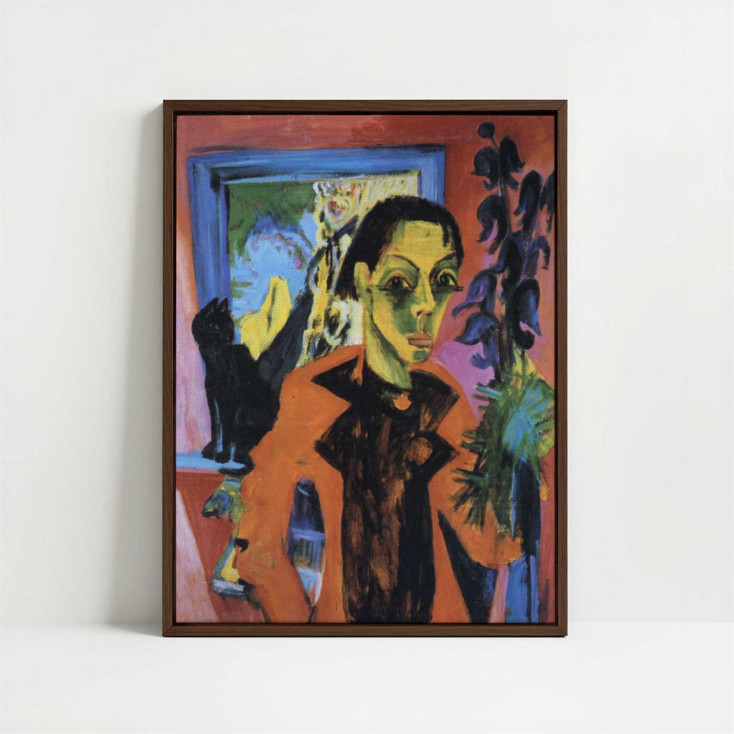 Framed Canvas - Framed canvas in dark wood color frame