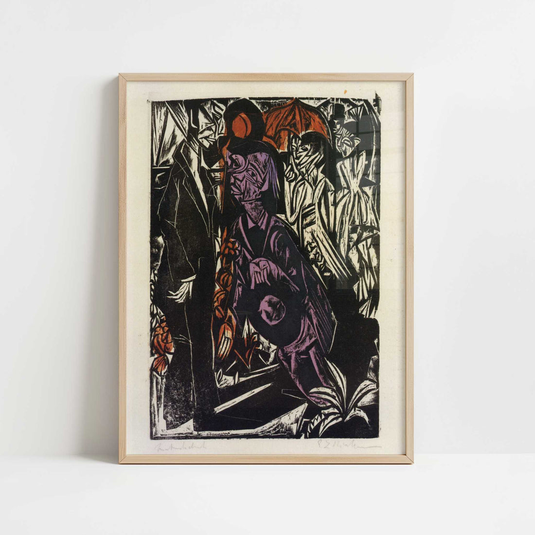 Selling the Shadow (1915) by Ernst Ludwig Kirchner – Art Print - Art print in oak frame