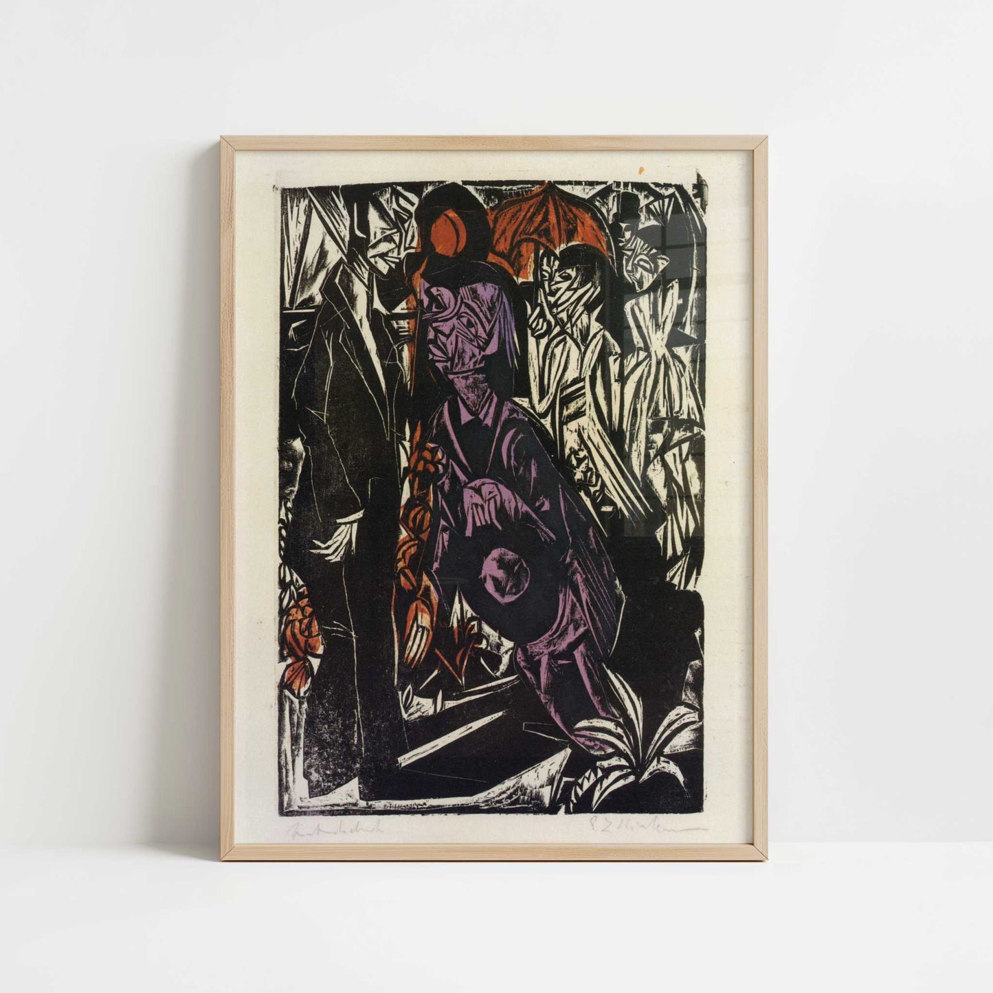 Selling the Shadow (1915) by Ernst Ludwig Kirchner – Art Print - Art print in oak frame