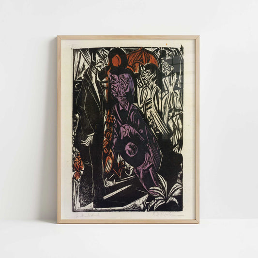 Selling the Shadow (1915) by Ernst Ludwig Kirchner – Art Print - Art print in oak frame