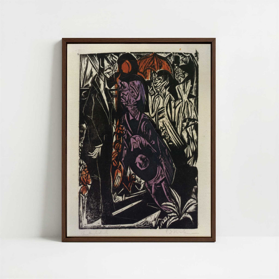 Framed Canvas - Framed canvas in dark wood color frame