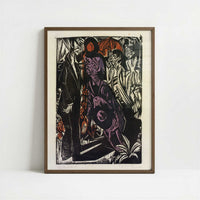 Selling the Shadow (1915) by Ernst Ludwig Kirchner – Art Print - Art print in dark wood frame