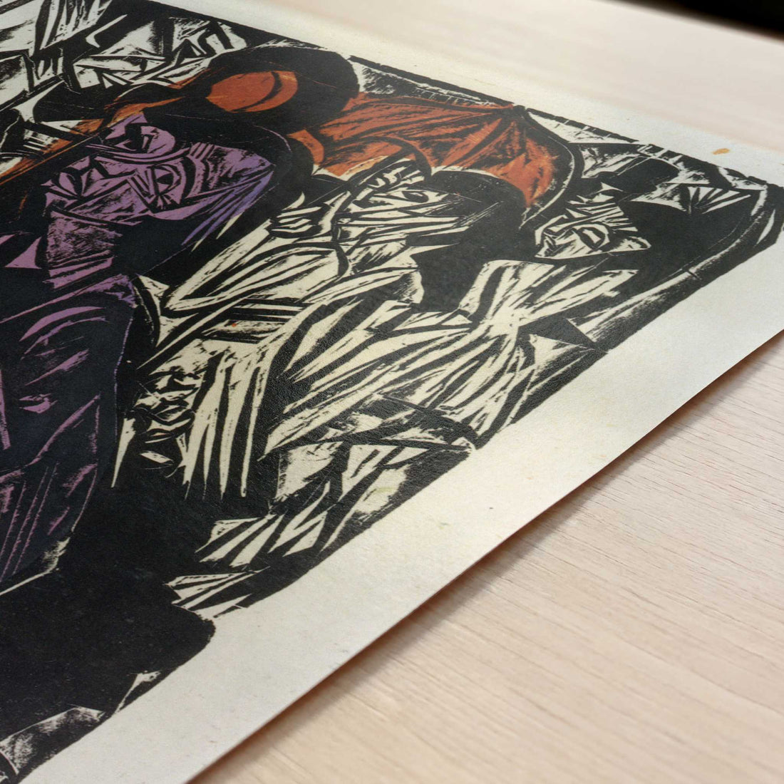 Selling the Shadow (1915) by Ernst Ludwig Kirchner – Art Print - Close-up detail of the art print