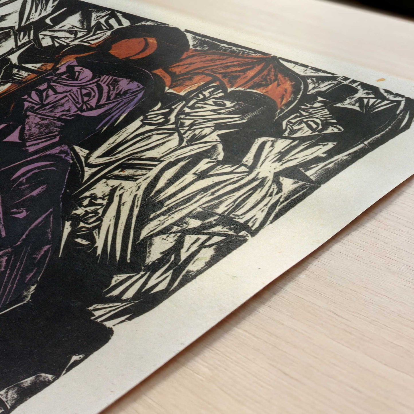 Selling the Shadow (1915) by Ernst Ludwig Kirchner – Art Print - Close-up detail of the art print