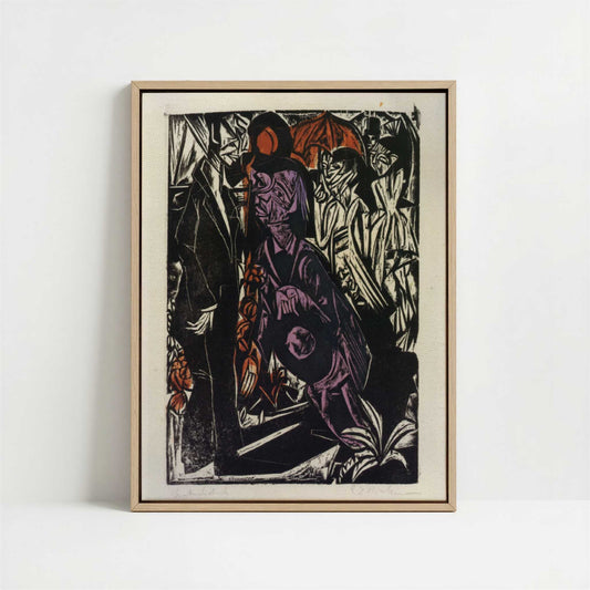 Framed Canvas - Framed canvas in oak color frame