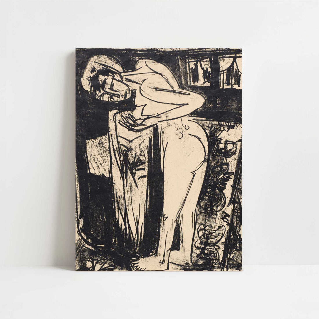 Standing Nude in a Room (1921) by Ernst Ludwig Kirchner – Art Print - Unframed art print