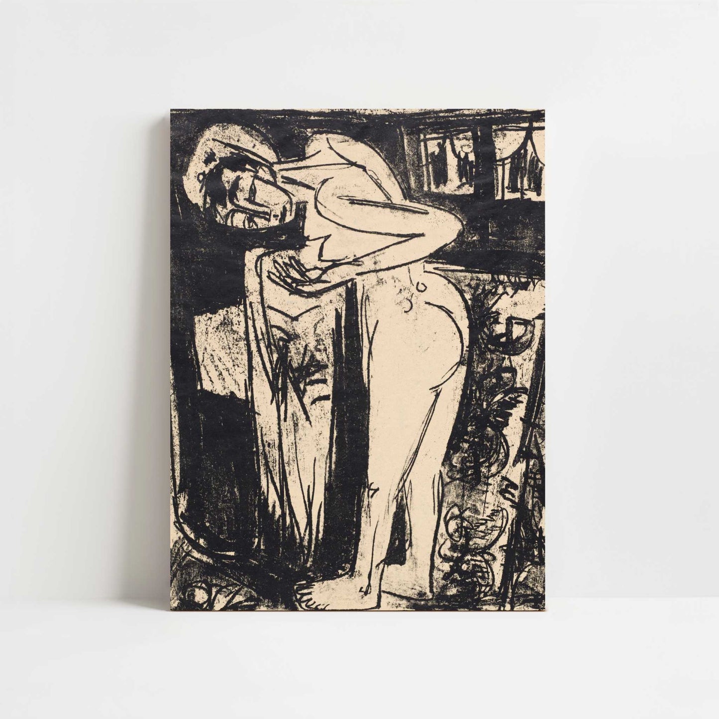 Standing Nude in a Room (1921) by Ernst Ludwig Kirchner – Art Print - Unframed art print
