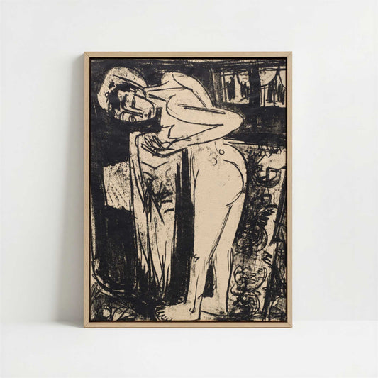 Framed Canvas - Framed canvas in oak color frame