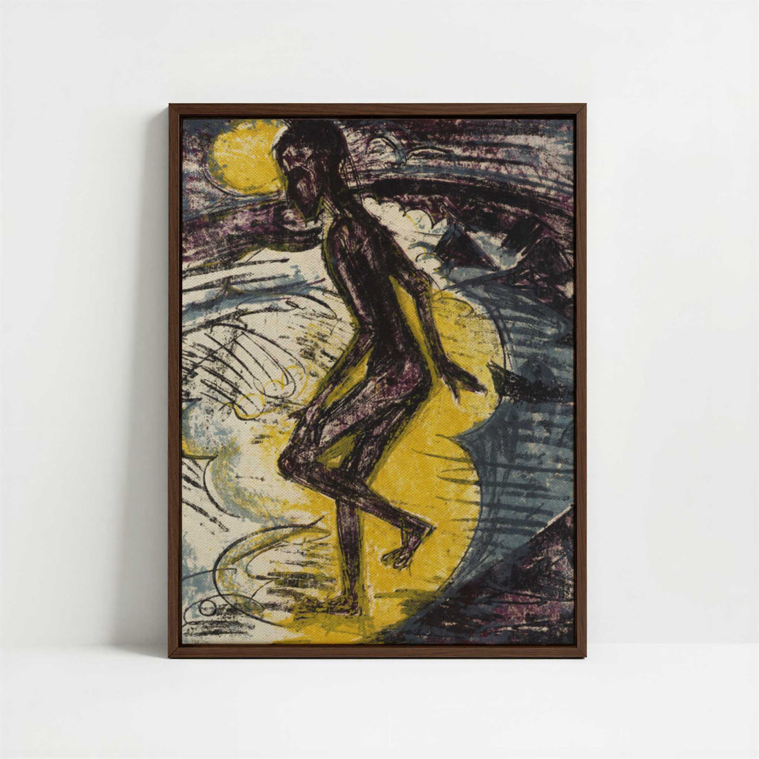 Framed Canvas - Framed canvas in dark wood color frame