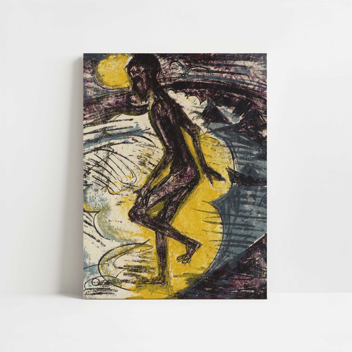 Stepping into the Sea (1913) by Ernst Ludwig Kirchner – Art Print - Unframed art print