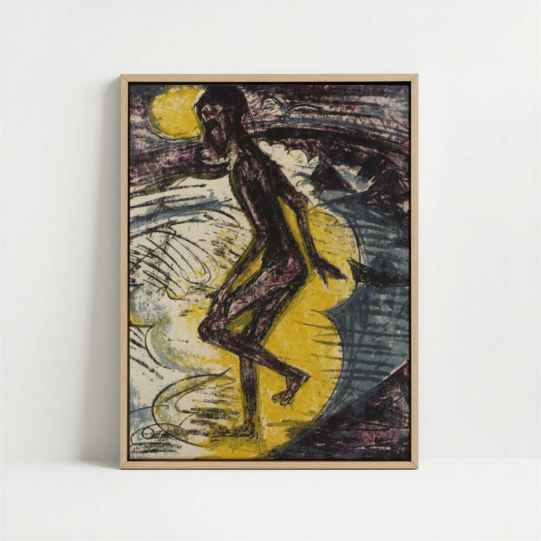 Framed Canvas - Framed canvas in oak color frame