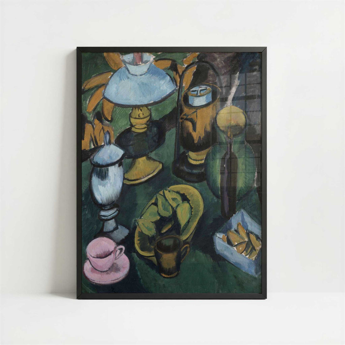 Still Life with Lamp (1912) by Ernst Ludwig Kirchner – Art Print - Art print in black frame