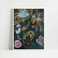 Still Life with Lamp (1912) by Ernst Ludwig Kirchner – Art Print - Art print in white frame