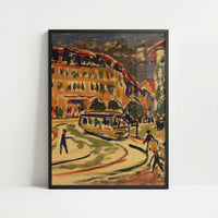 Streetcar in Dresden (1909) by Ernst Ludwig Kirchner – Art Print - Art print in black frame