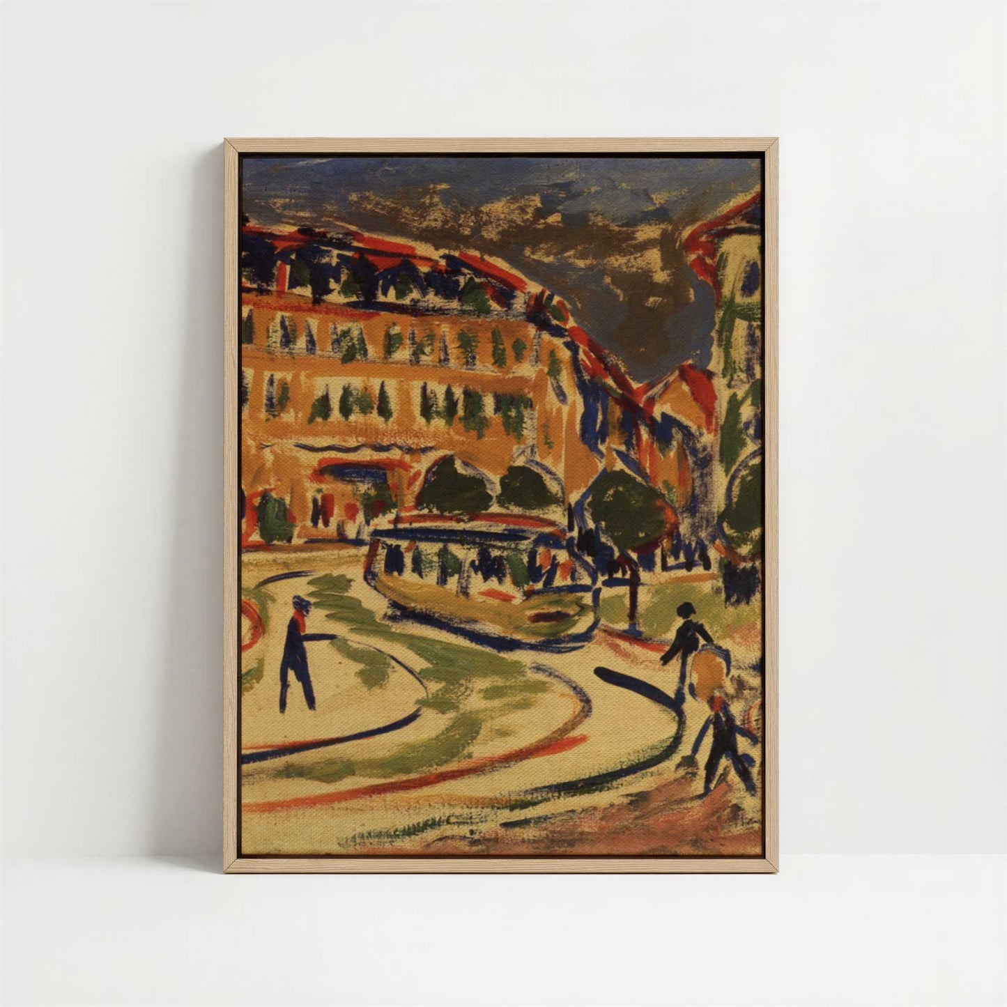 Framed Canvas - Framed canvas in oak color frame