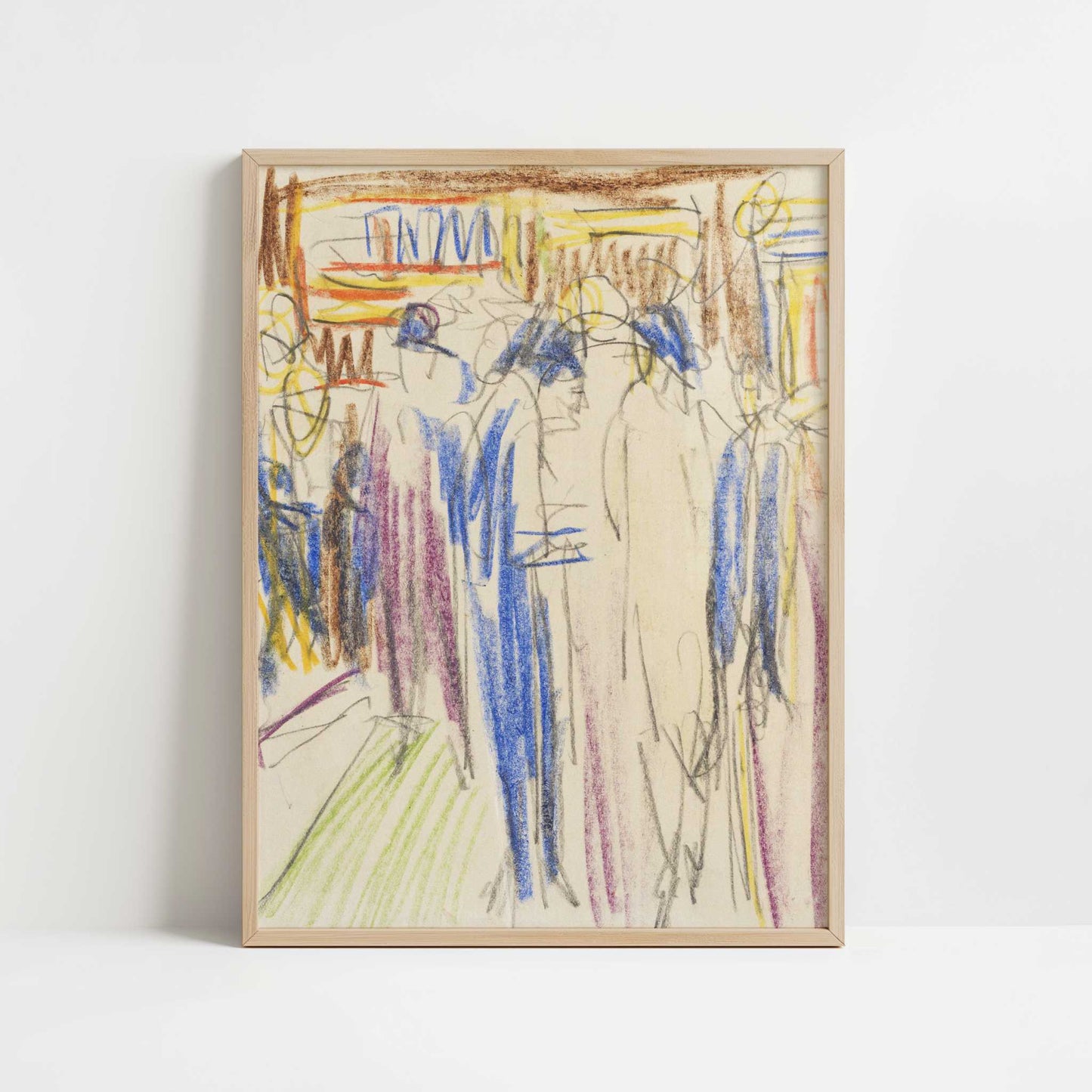 Street Scene (1914) by Ernst Ludwig Kirchner – Art Print - Art print in oak frame