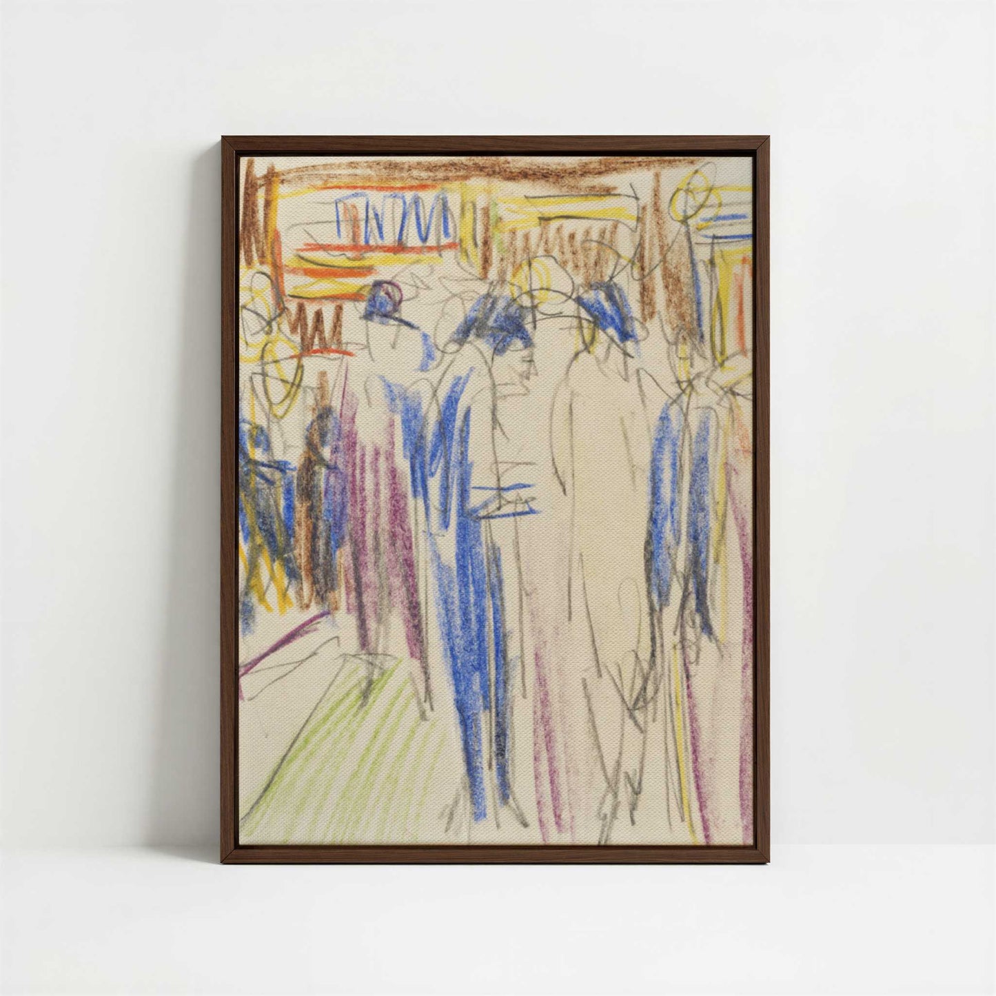 Framed Canvas - Framed canvas in dark wood color frame