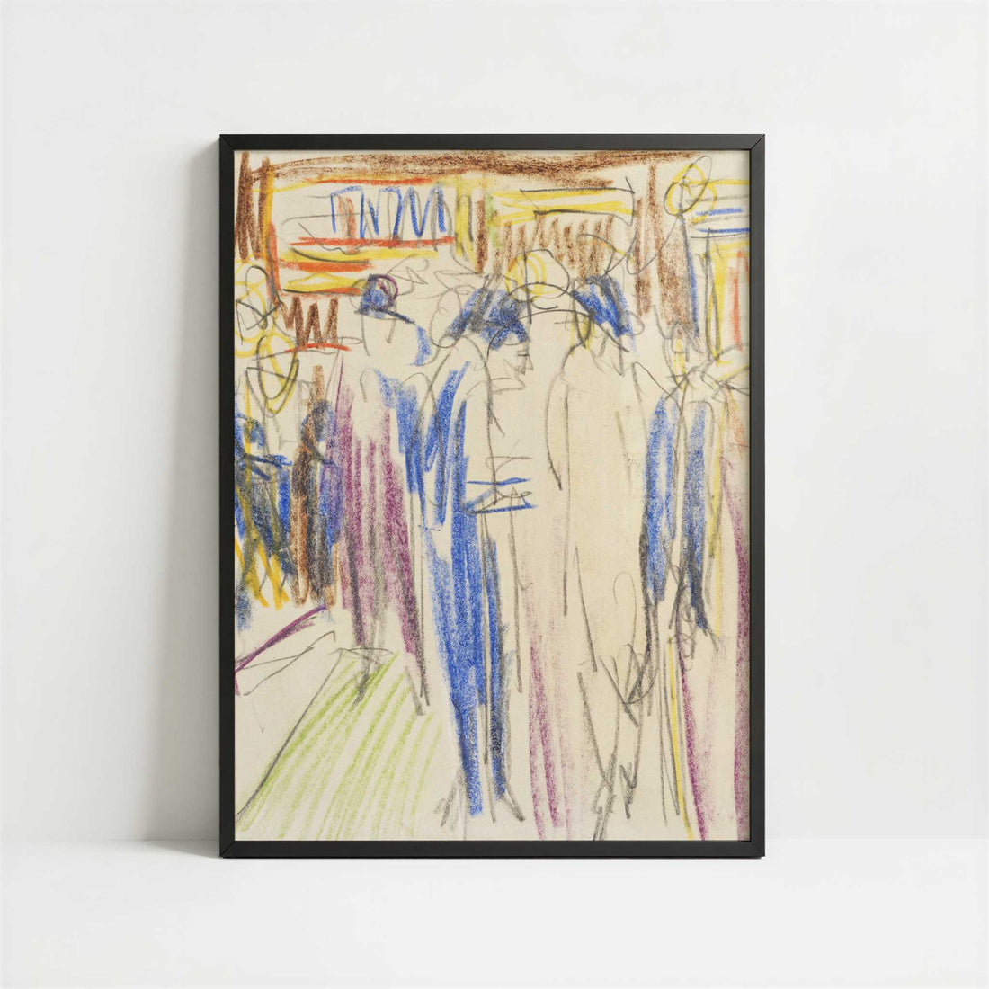 Street Scene (1914) by Ernst Ludwig Kirchner – Art Print - Art print in black frame
