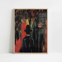 Street Scene in Berlin (1913) by Ernst Ludwig Kirchner – Art Print - Art print in oak frame
