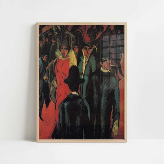 Street Scene in Berlin (1913) by Ernst Ludwig Kirchner – Art Print - Art print in oak frame